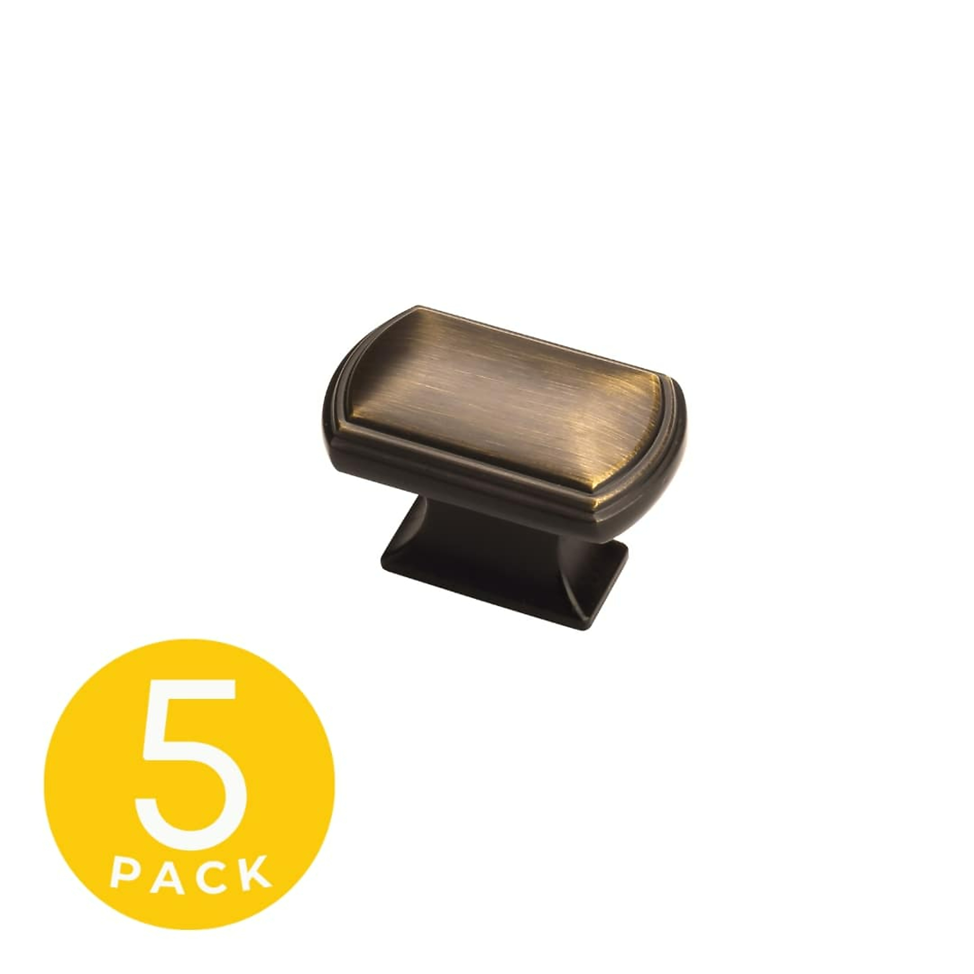 Sapphire, Bolt Series 1 in. Modern Medium Aged Bronze Oval Cabinet Knob (5-Pack), #SP-3181-K-MAB-5